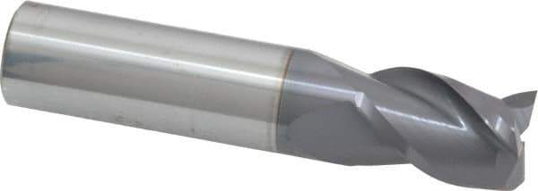 Accupro - 5/8", 7/8" LOC, 5/8" Shank Diam, 3" OAL, 3 Flute, Solid Carbide Square End Mill - Single End, AlTiN Finish, Spiral Flute, 40° Helix, Centercutting, Right Hand Cut, Right Hand Flute - USA Tool & Supply