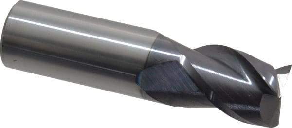 Accupro - 3/4", 1" LOC, 3/4" Shank Diam, 3" OAL, 3 Flute, Solid Carbide Square End Mill - Single End, AlTiN Finish, Spiral Flute, 40° Helix, Centercutting, Right Hand Cut, Right Hand Flute - USA Tool & Supply