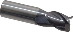 Accupro - 3/4", 1" LOC, 3/4" Shank Diam, 3" OAL, 3 Flute, Solid Carbide Square End Mill - Single End, AlTiN Finish, Spiral Flute, 40° Helix, Centercutting, Right Hand Cut, Right Hand Flute - USA Tool & Supply