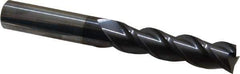 Accupro - 1/2", 2" LOC, 1/2" Shank Diam, 4" OAL, 3 Flute, Solid Carbide Square End Mill - Single End, AlTiN Finish, Spiral Flute, 40° Helix, Centercutting, Right Hand Cut, Right Hand Flute - USA Tool & Supply