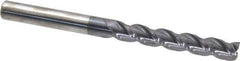 Accupro - 1/2", 3" LOC, 1/2" Shank Diam, 6" OAL, 3 Flute, Solid Carbide Square End Mill - Single End, AlTiN Finish, Spiral Flute, 40° Helix, Centercutting, Right Hand Cut, Right Hand Flute - USA Tool & Supply