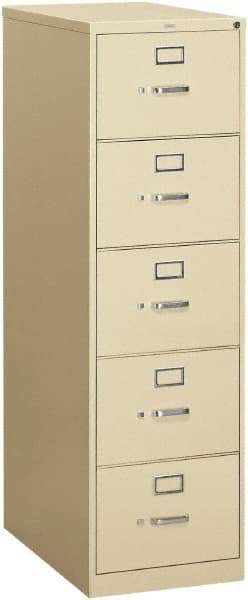 Hon - 18-1/4" Wide x 60" High x 26-1/2" Deep, 5 Drawer Vertical File - Steel, Putty - USA Tool & Supply