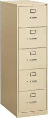 Hon - 18-1/4" Wide x 60" High x 26-1/2" Deep, 5 Drawer Vertical File - Steel, Putty - USA Tool & Supply