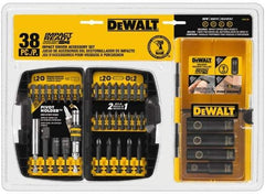 DeWALT - 38 Piece, Impact Ready Accessory Set - 1/4" Hex Shank, 3/8" Sockets Drive - USA Tool & Supply