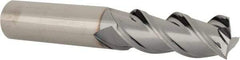 Value Collection - 1/2", 1-1/4" LOC, 1/2" Shank Diam, 3" OAL, 3 Flute, Solid Carbide Square End Mill - Single End, TiCN Finish, Spiral Flute, 45° Helix, Right Hand Cut, Right Hand Flute - USA Tool & Supply