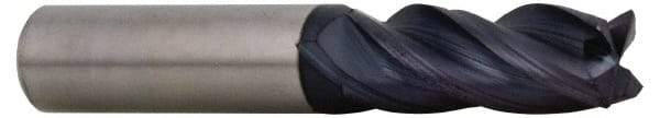 Accupro - 1", 4 Flute, Single End, Solid Carbide, Corner Chamfer End Mill - 3" OAL, Right Hand Flute, 1-1/4" LOC, Right Hand Cut - USA Tool & Supply