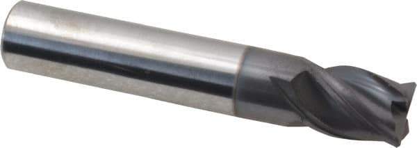 Accupro - 7/16", 4 Flute, Single End, Solid Carbide, Corner Chamfer End Mill - 2-1/2" OAL, Right Hand Flute, 9/16" LOC, Right Hand Cut - USA Tool & Supply