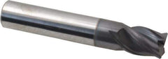 Accupro - 7/16", 4 Flute, Single End, Solid Carbide, Corner Chamfer End Mill - 2-1/2" OAL, Right Hand Flute, 9/16" LOC, Right Hand Cut - USA Tool & Supply