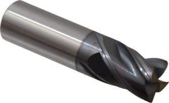 Accupro - 3/4", 4 Flute, Single End, Solid Carbide, Corner Chamfer End Mill - 3" OAL, Right Hand Flute, 1" LOC, Right Hand Cut - USA Tool & Supply