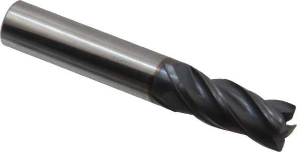 Accupro - 7/16", 4 Flute, Single End, Solid Carbide, Corner Chamfer End Mill - 2-3/4" OAL, Right Hand Flute, 1" LOC, Right Hand Cut - USA Tool & Supply