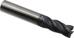 Accupro - 7/16", 4 Flute, Single End, Solid Carbide, Corner Chamfer End Mill - 2-3/4" OAL, Right Hand Flute, 1" LOC, Right Hand Cut - USA Tool & Supply