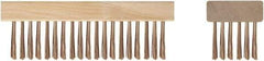 Ampco - 19 Rows x 6 Columns Bronze Scratch Brush - 7-1/4" OAL, 1-3/4" Trim Length, Wood Straight Handle - USA Tool & Supply