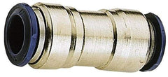 Alpha Technologies - 1/4" Outside Diam, Nickel Plated Brass Push-to-Connect Union - 250 Max psi, Tube to Tube Connection, Buna O-Ring - USA Tool & Supply