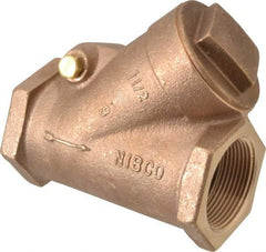 NIBCO - 1-1/2" Bronze Check Valve - Y-Pattern, FNPT x FNPT, 400 WOG - USA Tool & Supply