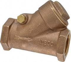 NIBCO - 1" Bronze Check Valve - Y-Pattern, FNPT x FNPT, 600 WOG - USA Tool & Supply
