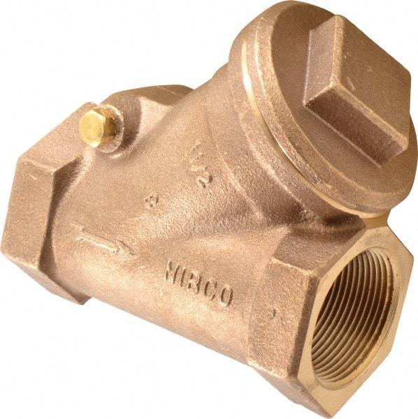 NIBCO - 1-1/2" Bronze Check Valve - Y-Pattern, FNPT x FNPT, 600 WOG - USA Tool & Supply