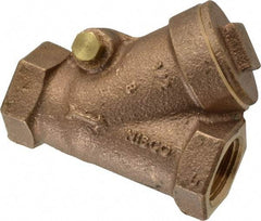 NIBCO - 1/2" Bronze Check Valve - Y-Pattern, FNPT x FNPT, 600 WOG - USA Tool & Supply