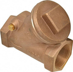 NIBCO - 1-1/2" Bronze Check Valve - Y-Pattern, FNPT x FNPT, 600 WOG - USA Tool & Supply