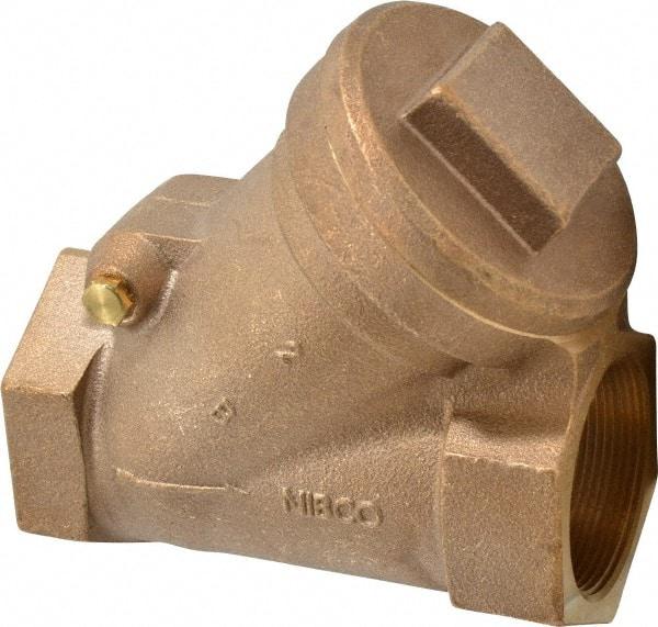 NIBCO - 2" Bronze Check Valve - Y-Pattern, FNPT x FNPT, 600 WOG - USA Tool & Supply