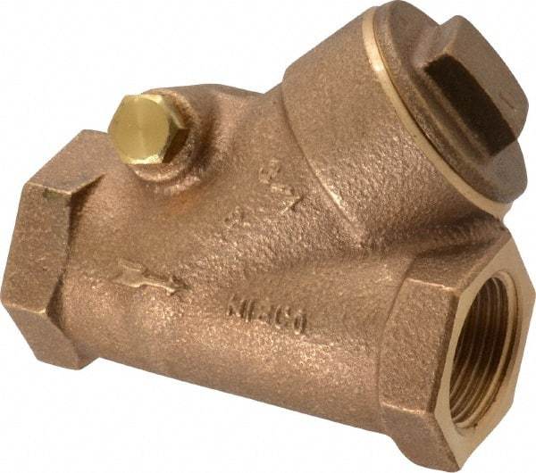 NIBCO - 3/4" Bronze Check Valve - Y-Pattern, FNPT x FNPT, 600 WOG - USA Tool & Supply