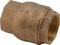 NIBCO - 1-1/4" Bronze Check Valve - Inline, FNPT x FNPT, 250 WOG - USA Tool & Supply
