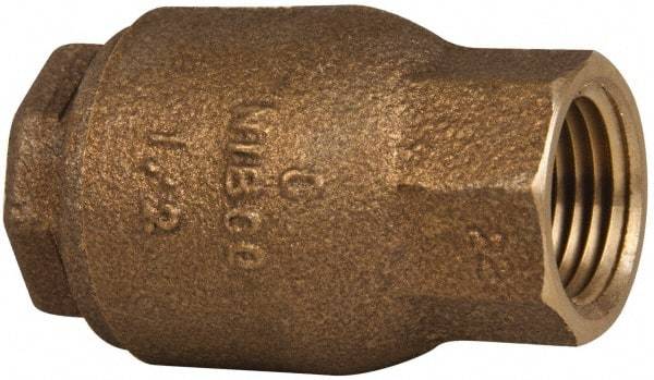 NIBCO - 1/2" Bronze Check Valve - Inline, FNPT x FNPT, 250 WOG - USA Tool & Supply