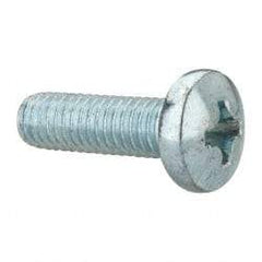 Value Collection - 3/8-16 UNC, 1-1/4" Length Under Head Phillips Drive Machine Screw - Pan Head, Grade 2 Steel, Zinc-Plated Finish, Without Washer - USA Tool & Supply