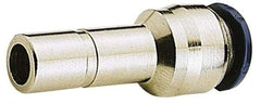 Alpha Technologies - 1/4" Outside Diam, Nickel Plated Brass Push-to-Connect Straight Reducer - 250 Max psi, Tube to Stem Connection, Buna O-Ring - USA Tool & Supply