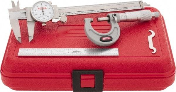 SPI - 3 Piece, Machinist Caliper and Micrometer Tool Kit - USA Tool & Supply