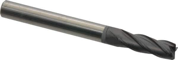 Niagara Cutter - 1/4", 4 Flute, Single End, Solid Carbide, 0.02" Corner Radius End Mill - 2-1/2" OAL, 30° Helix, Right Hand Flute, 3/4" LOC, Right Hand Cut - USA Tool & Supply