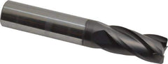 Niagara Cutter - 1/2", 4 Flute, Single End, Solid Carbide, 0.03" Corner Radius End Mill - 3" OAL, 30° Helix, Right Hand Flute, 1" LOC, Right Hand Cut - USA Tool & Supply
