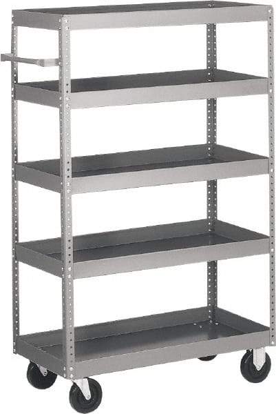 Quantum Storage - 1,000 Lb Capacity, 36" Wide x 18" Long x 57" High Shelf Cart - 5 Shelf, Steel - USA Tool & Supply