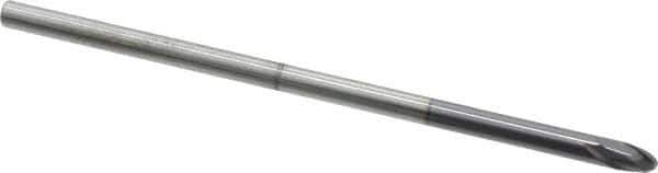 Accupro - 1/8" Diam, 1/8" LOC, 2 Flute Solid Carbide Ball End Mill - AlTiN Finish, Single End, 3" OAL, 1/8" Shank Diam, Spiral Flute - USA Tool & Supply