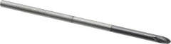 Accupro - 1/8" Diam, 1/8" LOC, 2 Flute Solid Carbide Ball End Mill - AlTiN Finish, Single End, 3" OAL, 1/8" Shank Diam, Spiral Flute - USA Tool & Supply