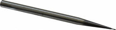 Accupro - 5° Taper Angle per Side, 1/32" Small End Diam, 1/32" LOC, Solid Carbide 2 Flute Tapered Ball End Mill - AlTiN Finish, 4" OAL, 1/4" Shank Diam, Spiral Flute, 30° Helix - USA Tool & Supply