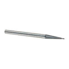 Accupro - 5° Taper Angle per Side, 1/16" Small End Diam, 1/16" LOC, Solid Carbide 2 Flute Tapered Ball End Mill - AlTiN Finish, 4" OAL, 1/4" Shank Diam, Spiral Flute, 30° Helix - USA Tool & Supply