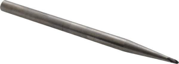 Accupro - 5° Taper Angle per Side, 5/64" Small End Diam, 5/64" LOC, Solid Carbide 2 Flute Tapered Ball End Mill - AlTiN Finish, 4" OAL, 1/4" Shank Diam, Spiral Flute, 30° Helix - USA Tool & Supply