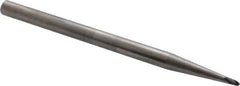 Accupro - 5° Taper Angle per Side, 5/64" Small End Diam, 5/64" LOC, Solid Carbide 2 Flute Tapered Ball End Mill - AlTiN Finish, 4" OAL, 1/4" Shank Diam, Spiral Flute, 30° Helix - USA Tool & Supply