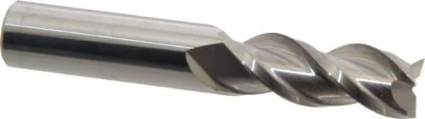 Accupro - 1/2", 1-1/4" LOC, 1/2" Shank Diam, 3" OAL, 3 Flute, Solid Carbide Square End Mill - Single End, Uncoated, Spiral Flute, 40° Helix, Centercutting, Right Hand Cut, Right Hand Flute - USA Tool & Supply