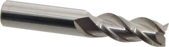 Accupro - 1/2", 1-1/4" LOC, 1/2" Shank Diam, 3" OAL, 3 Flute, Solid Carbide Square End Mill - Single End, Uncoated, Spiral Flute, 40° Helix, Centercutting, Right Hand Cut, Right Hand Flute - USA Tool & Supply