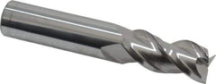 Accupro - 5/8", 1-1/4" LOC, 5/8" Shank Diam, 3-1/2" OAL, 3 Flute, Solid Carbide Square End Mill - Single End, Uncoated, Spiral Flute, 40° Helix, Centercutting, Right Hand Cut, Right Hand Flute - USA Tool & Supply