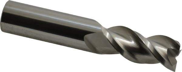 Accupro - 3/4", 1-5/8" LOC, 3/4" Shank Diam, 4" OAL, 3 Flute, Solid Carbide Square End Mill - Single End, Uncoated, Spiral Flute, 40° Helix, Centercutting, Right Hand Cut, Right Hand Flute - USA Tool & Supply