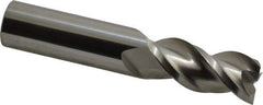 Accupro - 3/4", 1-5/8" LOC, 3/4" Shank Diam, 4" OAL, 3 Flute, Solid Carbide Square End Mill - Single End, Uncoated, Spiral Flute, 40° Helix, Centercutting, Right Hand Cut, Right Hand Flute - USA Tool & Supply