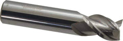 Accupro - 1/2", 5/8" LOC, 1/2" Shank Diam, 2-1/2" OAL, 3 Flute, Solid Carbide Square End Mill - Single End, Uncoated, Spiral Flute, 40° Helix, Centercutting, Right Hand Cut, Right Hand Flute - USA Tool & Supply
