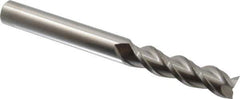 Accupro - 5/8", 2-1/2" LOC, 5/8" Shank Diam, 6" OAL, 3 Flute, Solid Carbide Square End Mill - Single End, Uncoated, Spiral Flute, 40° Helix, Centercutting, Right Hand Cut, Right Hand Flute - USA Tool & Supply