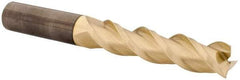 Accupro - 3/4", 3-1/4" LOC, 3/4" Shank Diam, 6" OAL, 3 Flute, Solid Carbide Square End Mill - Single End, ZrN Finish, Spiral Flute, 40° Helix, Centercutting, Right Hand Cut, Right Hand Flute - USA Tool & Supply