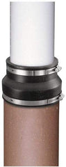 Made in USA - 8" PVC Flexible Pipe Coupling with Clamp - 6" Long, Pipe x Pipe, Stainless Steel Clamp - USA Tool & Supply