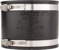 Made in USA - 4" PVC Flexible Pipe Coupling with Clamp - 4" Long, Pipe x Pipe, Stainless Steel Clamp - USA Tool & Supply