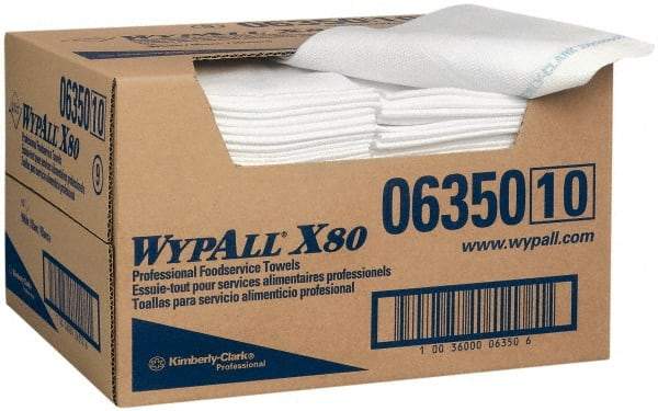 WypAll - 1/4 Fold Food Service Wipes - Box, 24" x 13-1/2" Sheet Size, Blue & White - USA Tool & Supply