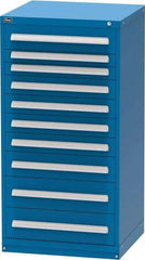 Vidmar - 10 Drawer, Modular Storage Cabinet - Steel, 30" Wide x 27-3/4" Deep x 59" High, Blue - USA Tool & Supply